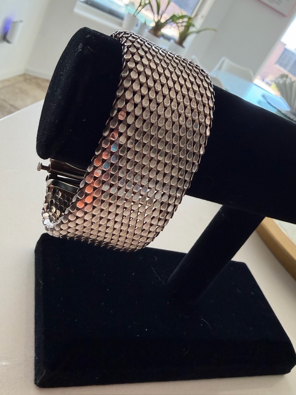 Sterling wide woven Bracelet